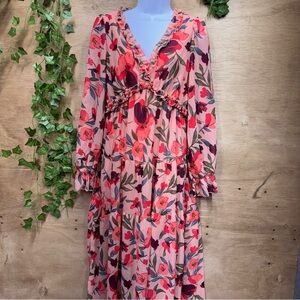 Double Take Floral V-Neck Maxi Dress NWT